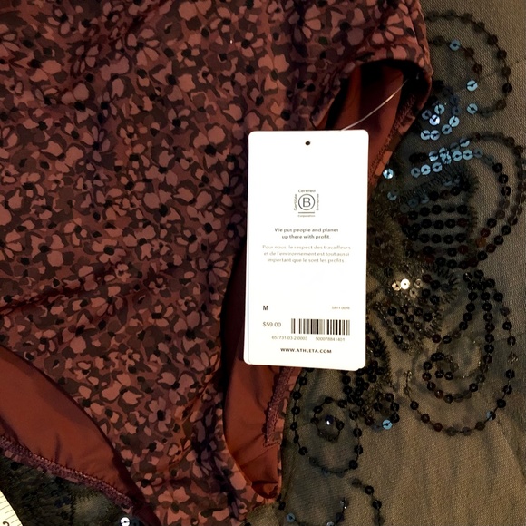 NWT Athleta Triangle Decadent Chocolate Tankini/High Waist Bikini Bottom, B Cup - Picture 5 of 14